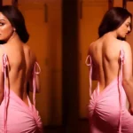 Sandeepa Dhar Sizzles in a Pink Backless Ruched Dress